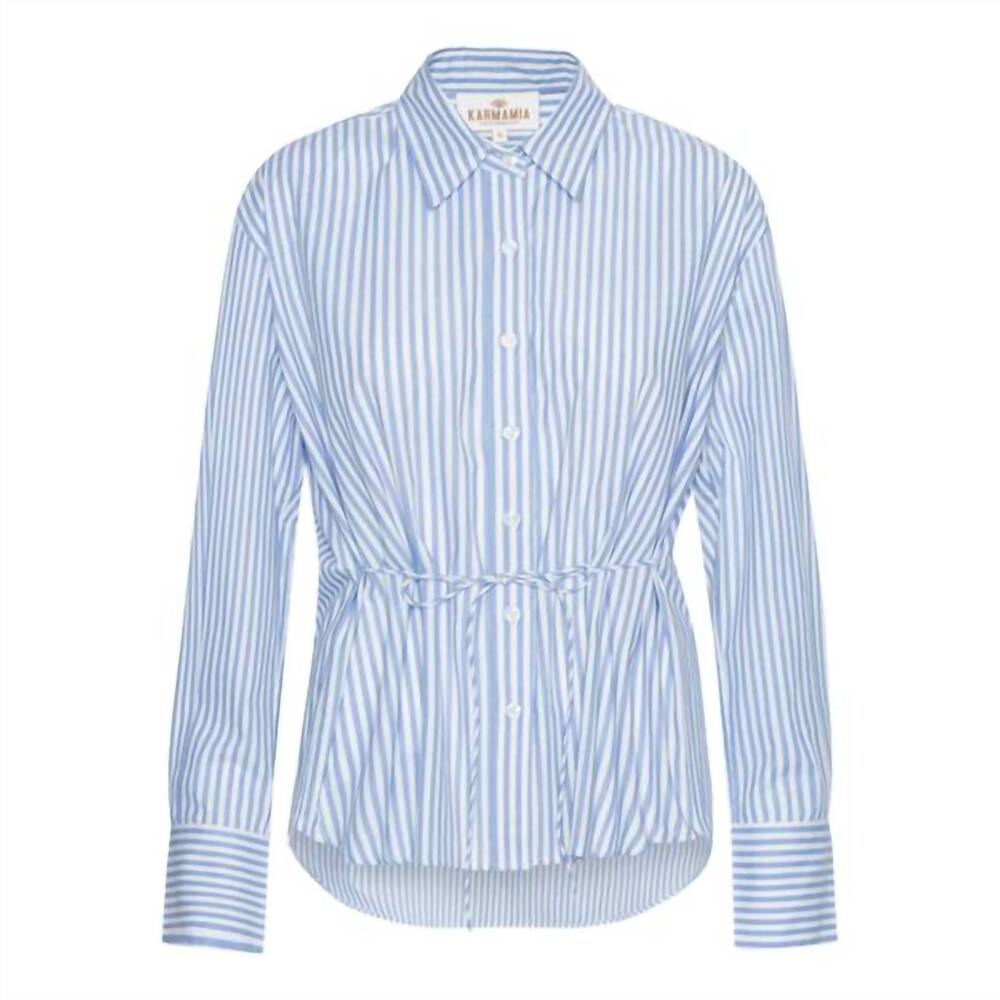 NEW KARMAMIA women's edie shirt in sky stripe